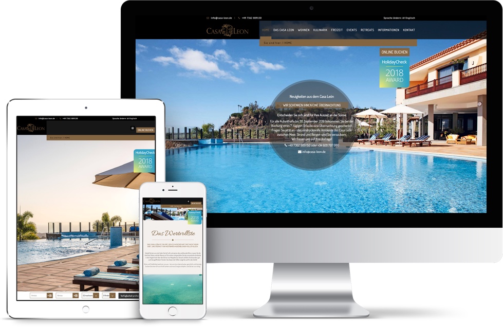 Responsive Website für Casa Leon