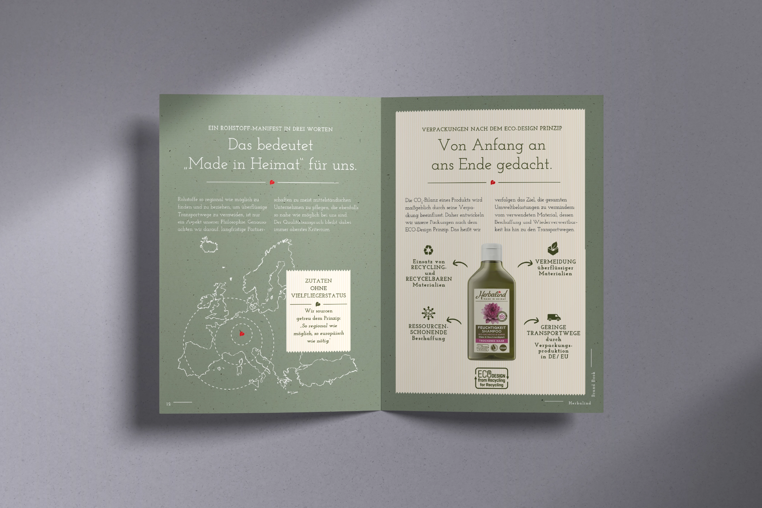 Herbalind Markenentwicklung mit Made-in-Heimat-Manifest und Eco-Design-Prinzip für Verpackungen