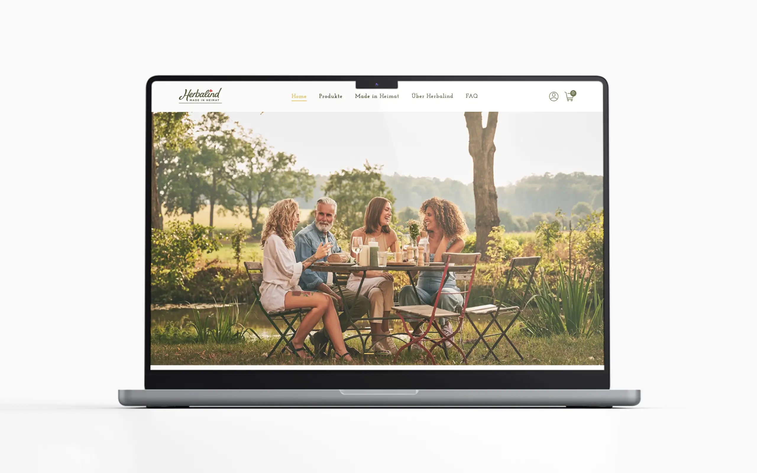 Herbalind Markenentwicklung mit Website-Motiv und natürlicher Lifestyle-Bildsprache