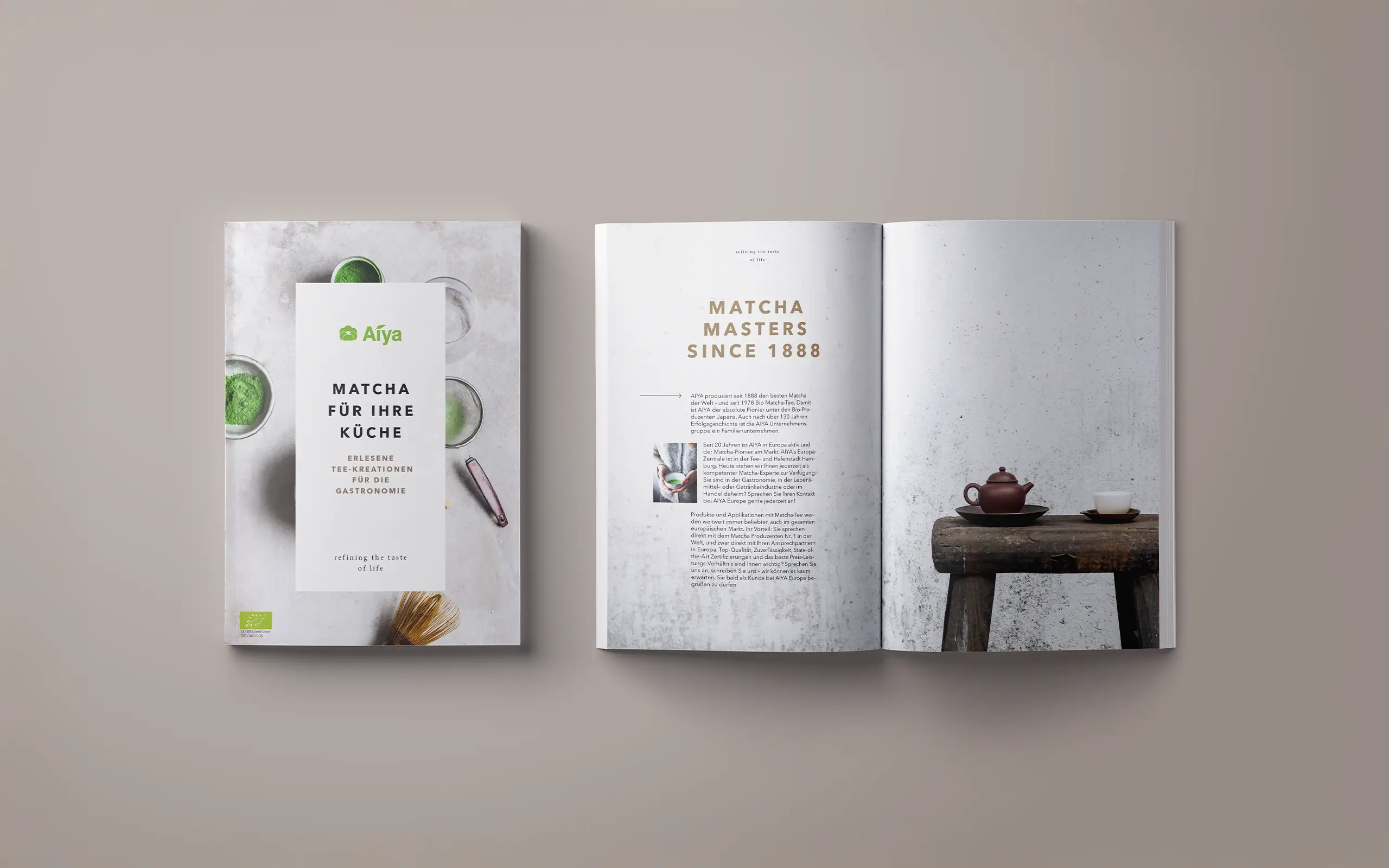 AIYA Matcha Corporate Design mit Markenstory und japanischer Tee-Inszenierung